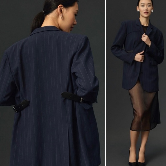 MAEVE 🖲️ Anthropologie Avery Oversized Belted Blazer - Size - Picture 2 of 3